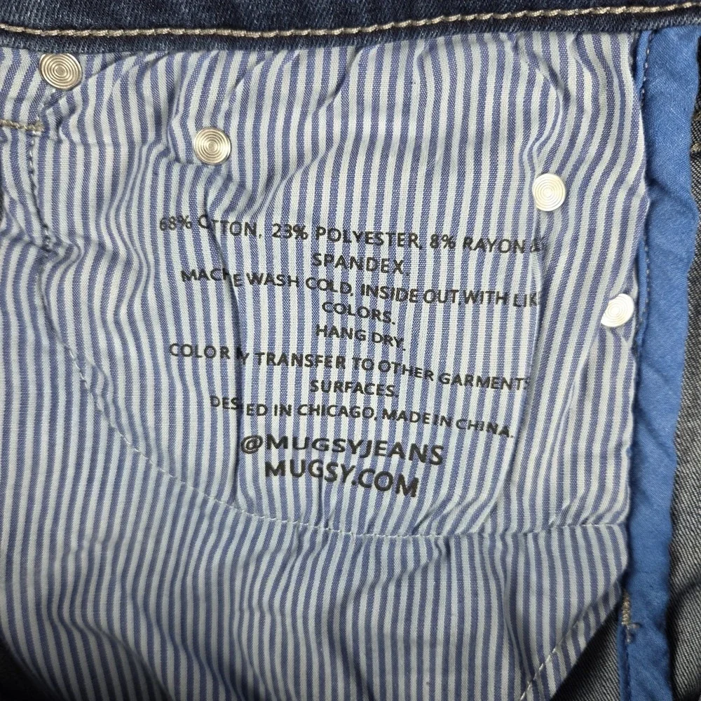 Mugsy Straight Blue Kinzies Med Wash Jeans Mens 40x30(38x30) Stretch Denim